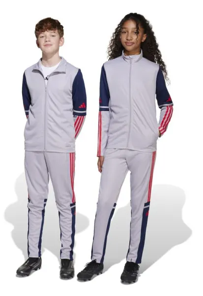 Pantaloni cu slituri cu fermoar - pentru fotbal - Gri deschis/Bleumarin