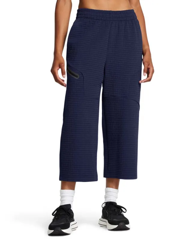 Pantaloni Dama UNSTOPPABLE FLEECE GRID CROP Under Armour