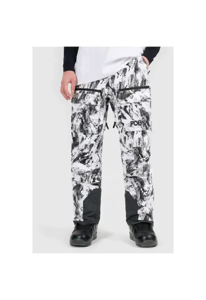 Pantaloni de schi barbati -  poliester - alb/negru
