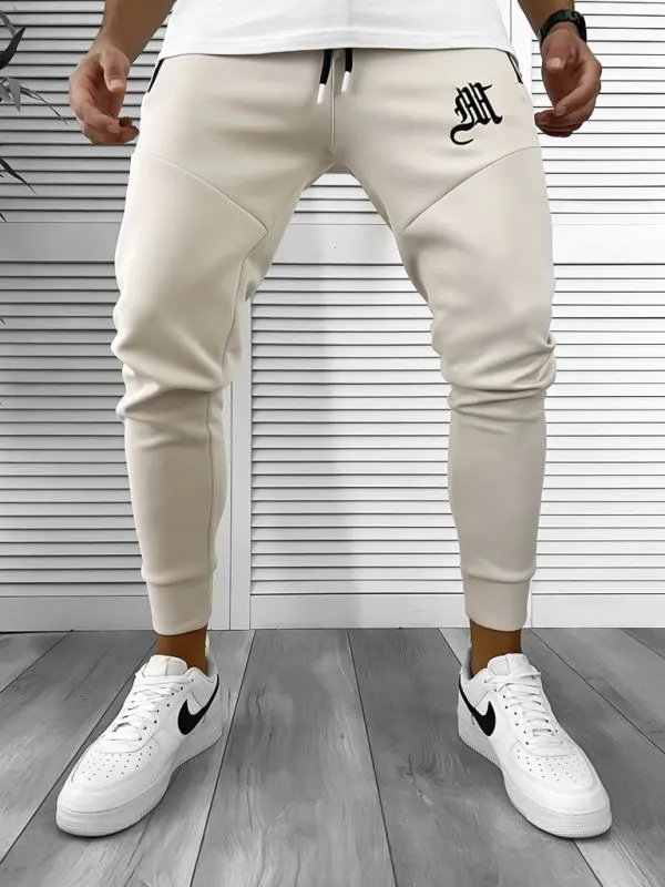 Pantaloni de trening bej silon conici 12375 23-3.1