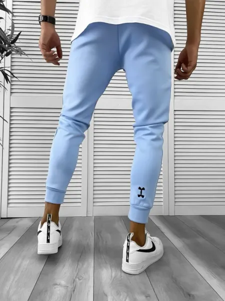 Pantaloni de trening bleu  silon  conici 12379 P18-4.1