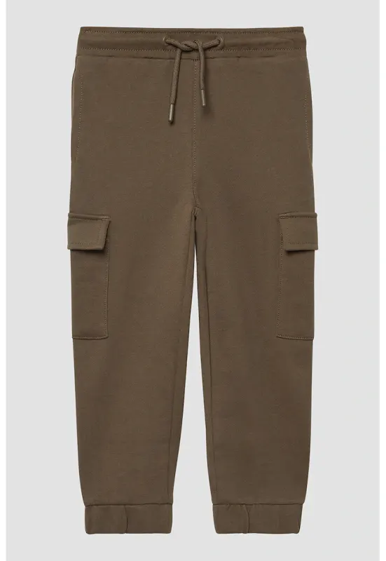Pantaloni de trening cargo cu snur - Maro inchis