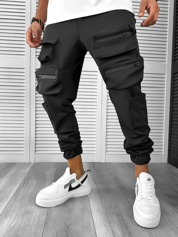 Pantaloni de trening cargo  negri  conici Y100 21-5.1