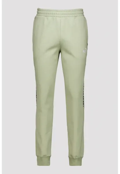 Pantaloni de trening conici cu benzi logo laterale - Kaki inchis/Verde sparanghel