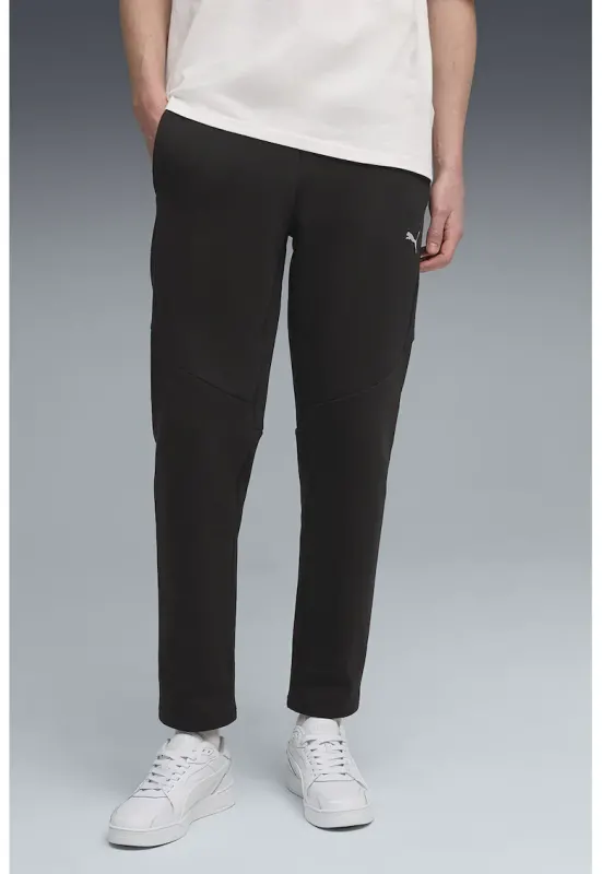 Pantaloni de trening conici si buzunare laterale - Negru
