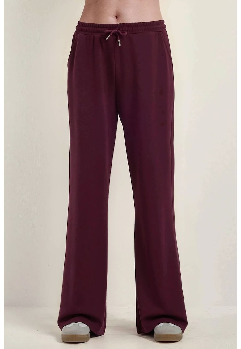 Pantaloni de trening -  croi larg - moale - visiniu - modal