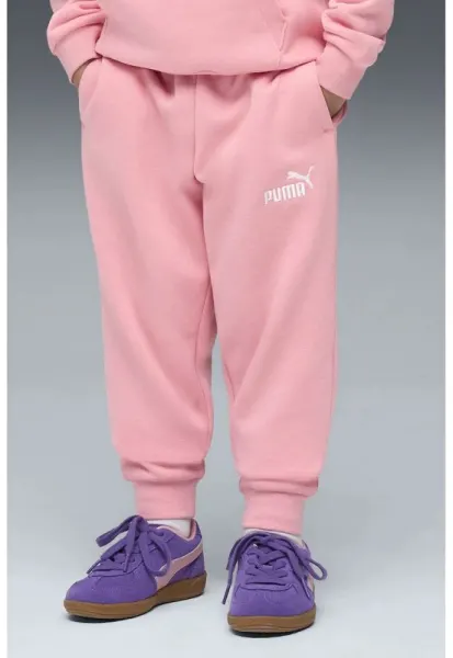 Pantaloni de trening cu banda elastica in talie si logo ESS No. 1 Logo - Roz somon