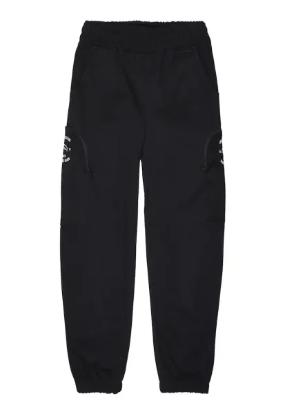 Pantaloni de trening cu buzunare cu fermoar Special - Negru/Rosu vermillion