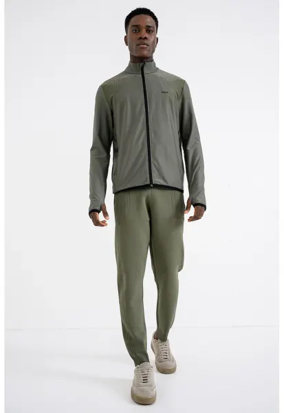 Pantaloni de trening cu buzunare cu fermoar - Verde sparanghel