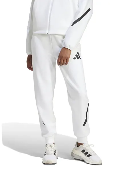 Pantaloni de trening cu buzunare cu fermoar Z.N.E. - Alb/Negru
