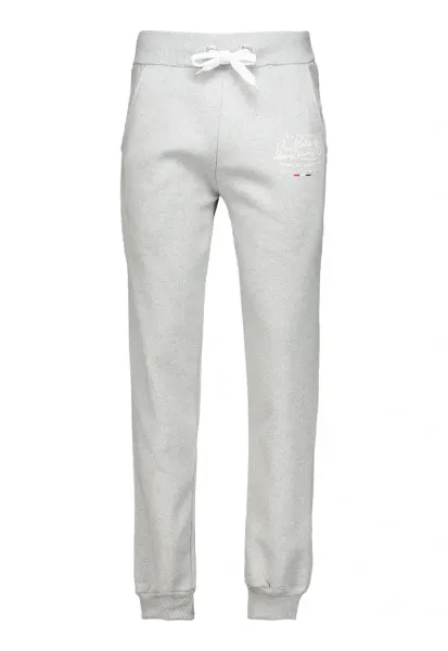 Pantaloni de trening cu buzunare laterale si imprimeu logo Merci - Gri deschis melange