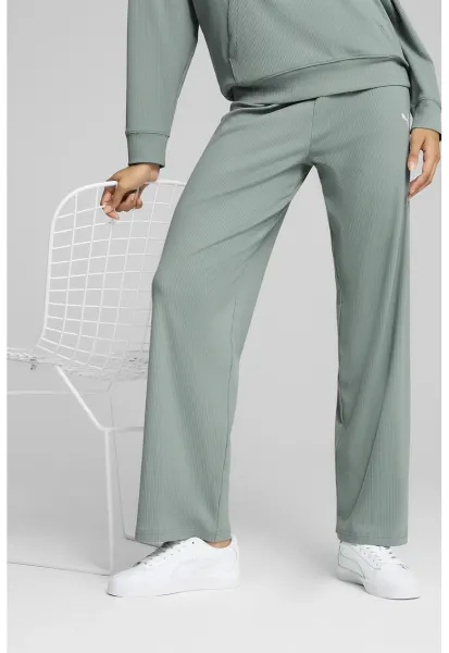 Pantaloni de trening cu croiala ampla si logo - Verde deschis