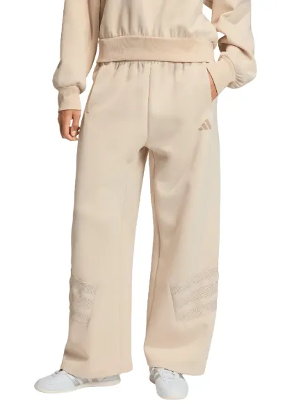 Pantaloni de trening cu croiala ampla si talie elastica - Maro nisip