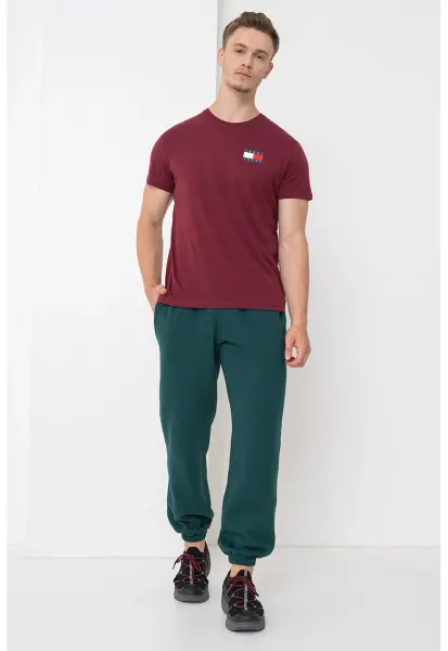 Pantaloni de trening cu croiala conica si snur de ajustare - Verde englez