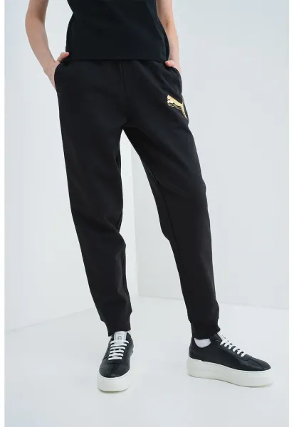 Pantaloni de trening cu imprimeu logo ESS - Negru