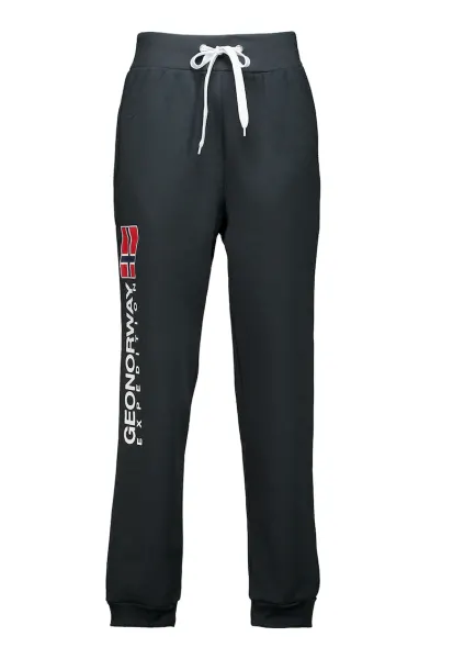 Pantaloni de trening cu imprimeu logo si snur Machal - Gri inchis