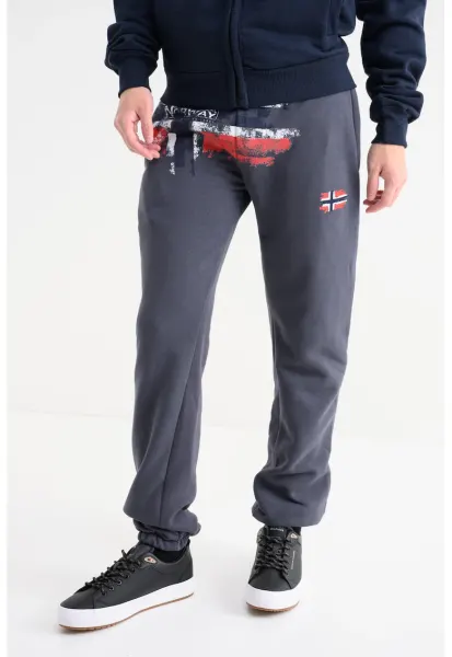 Pantaloni de trening cu logo Mapote - Gri inchis