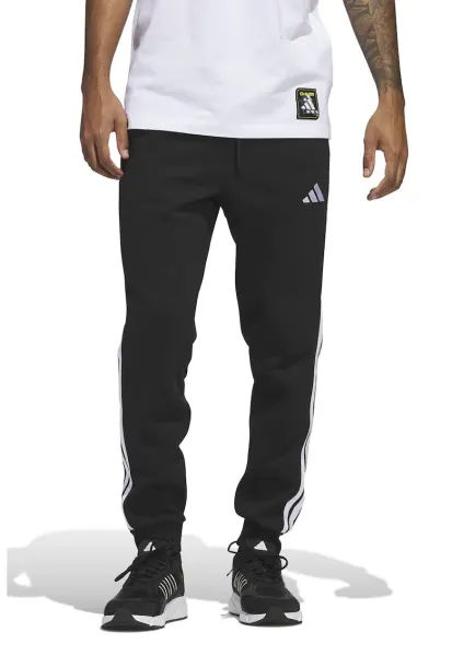 Pantaloni de trening cu logo si snur de ajustare - Alb/Negru