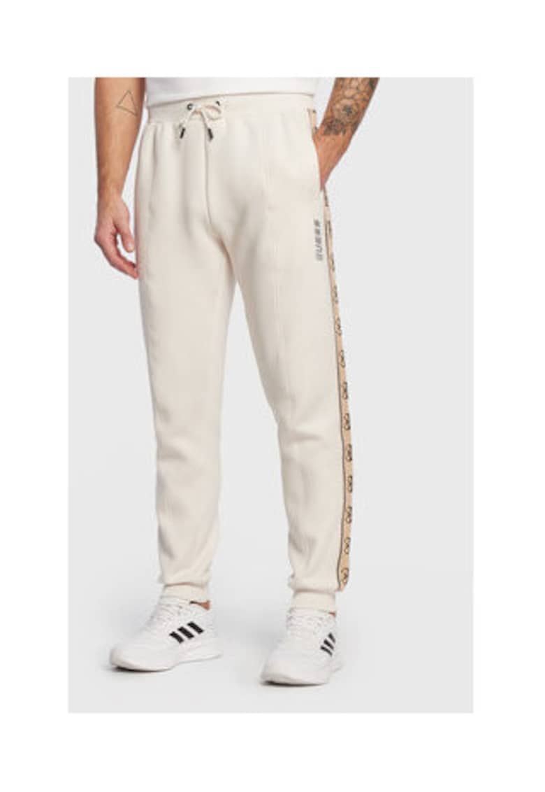 Pantaloni de trening cu logo si snur in talie