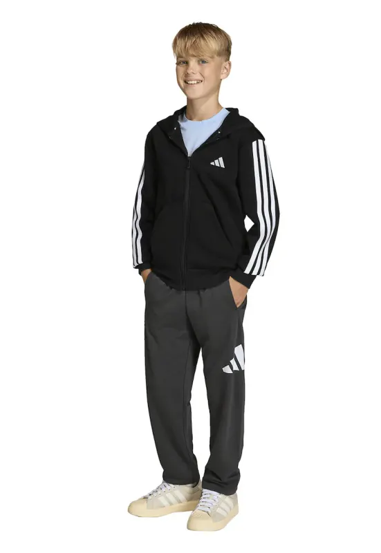 Pantaloni de trening cu logo si snur in talie Essentials - Alb/Gri inchis