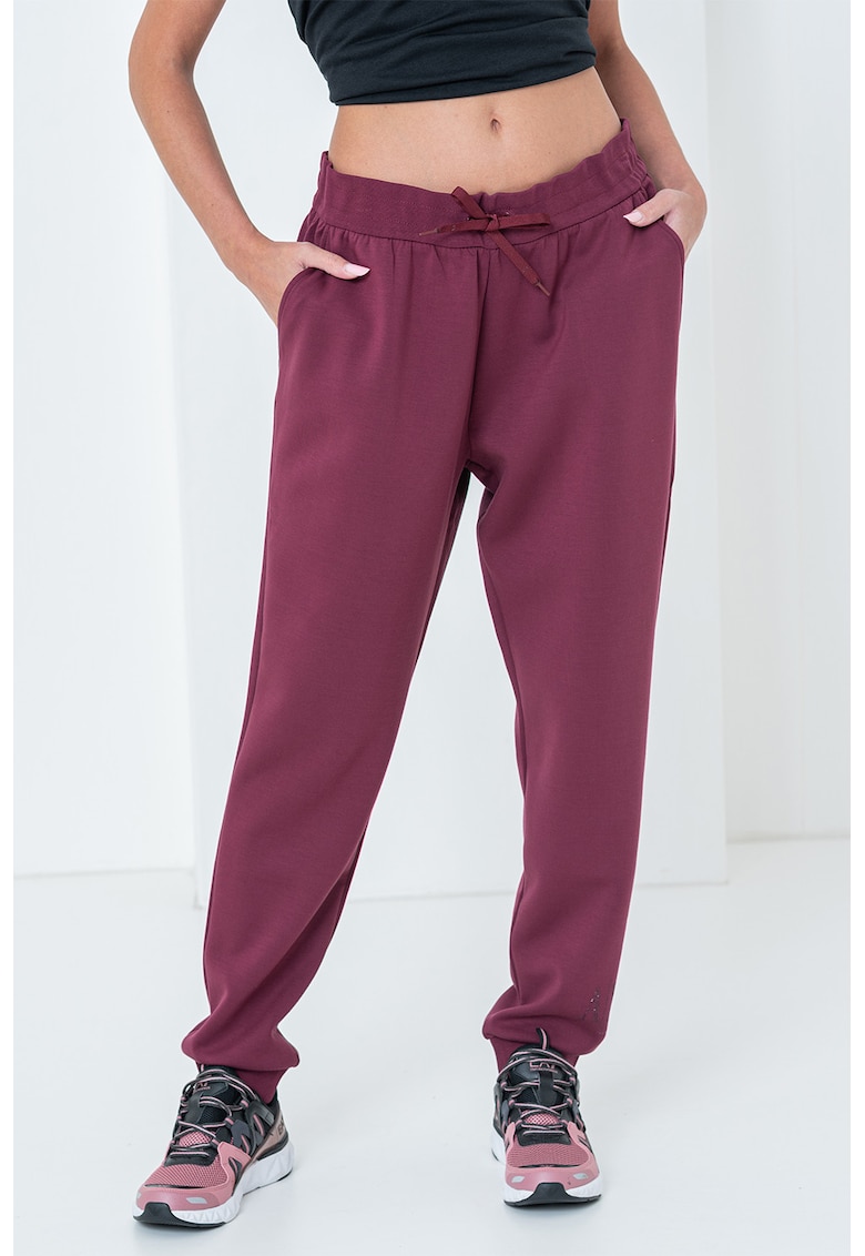 Pantaloni de trening cu logo si snur - Violet tyrian