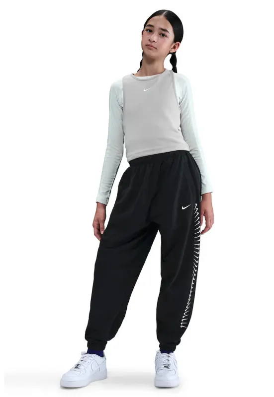 Pantaloni de trening cu model monograma lateral - Alb/Negru
