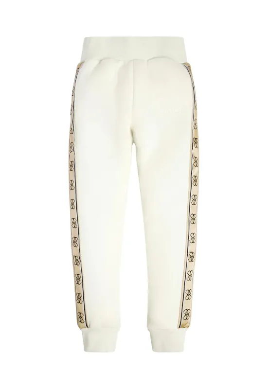 Pantaloni de trening cu segmente logo laterale - Maro nisip/Bej deschis