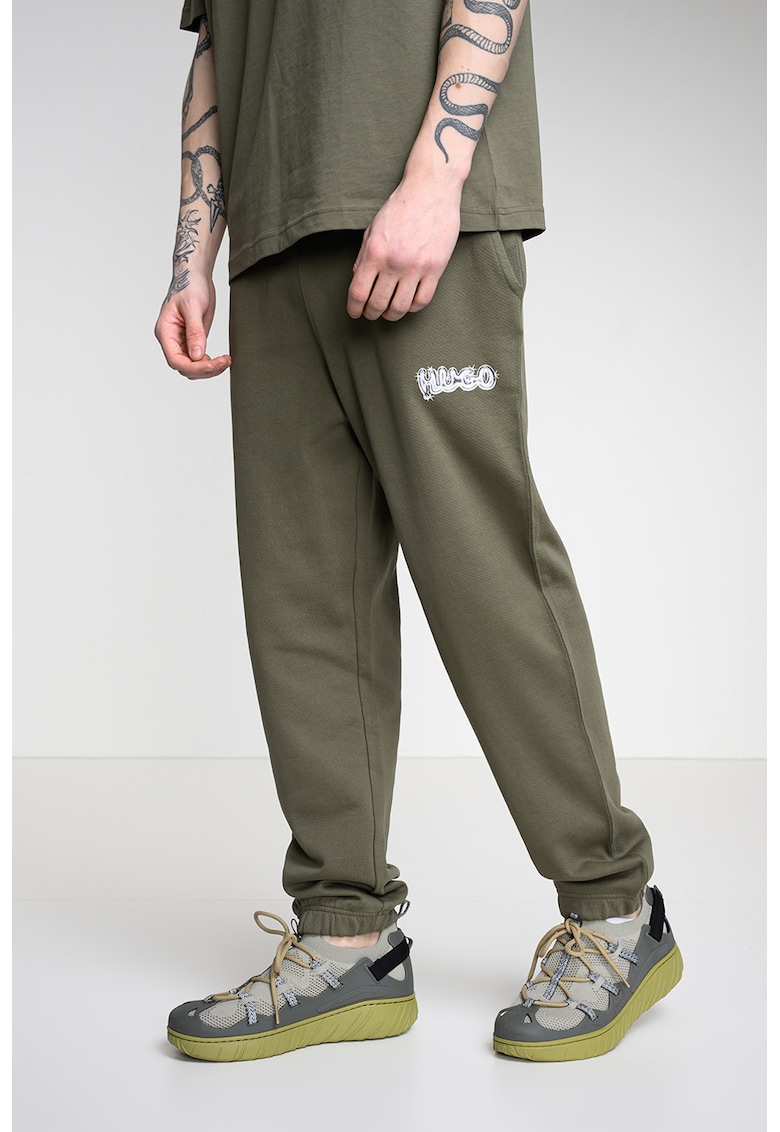 Pantaloni de trening cu snur de ajustare si buzunare - Kaki