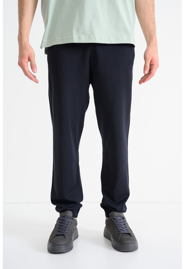 Pantaloni de trening cu snur in talie - Negru stins