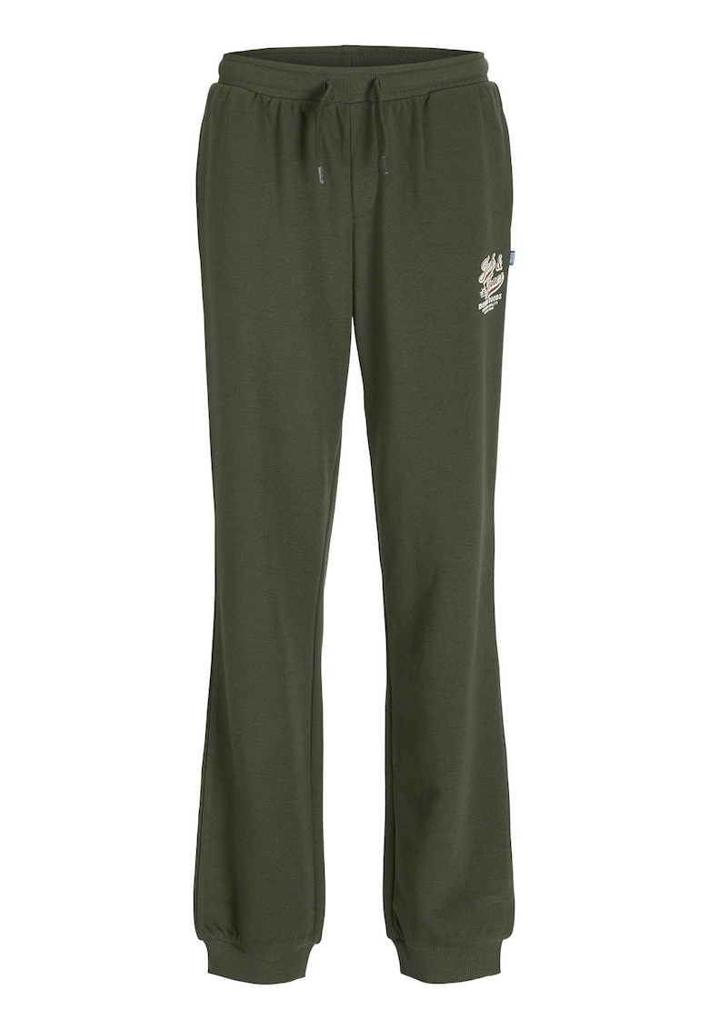 Pantaloni de trening cu snur in talie - Verde inchis