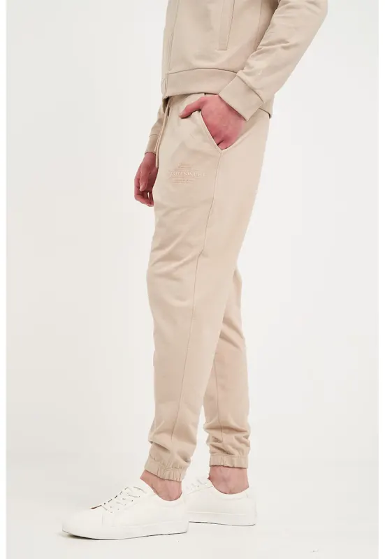 Pantaloni de trening cu talie ajustabila - Maro nisip