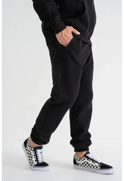Pantaloni de trening cu talie elastica - Negru