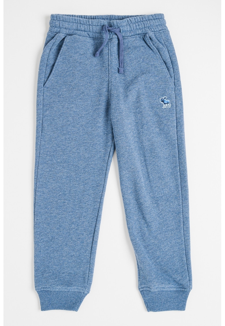 Pantaloni de trening cu talie elastica si ajustabila - Albastru melange