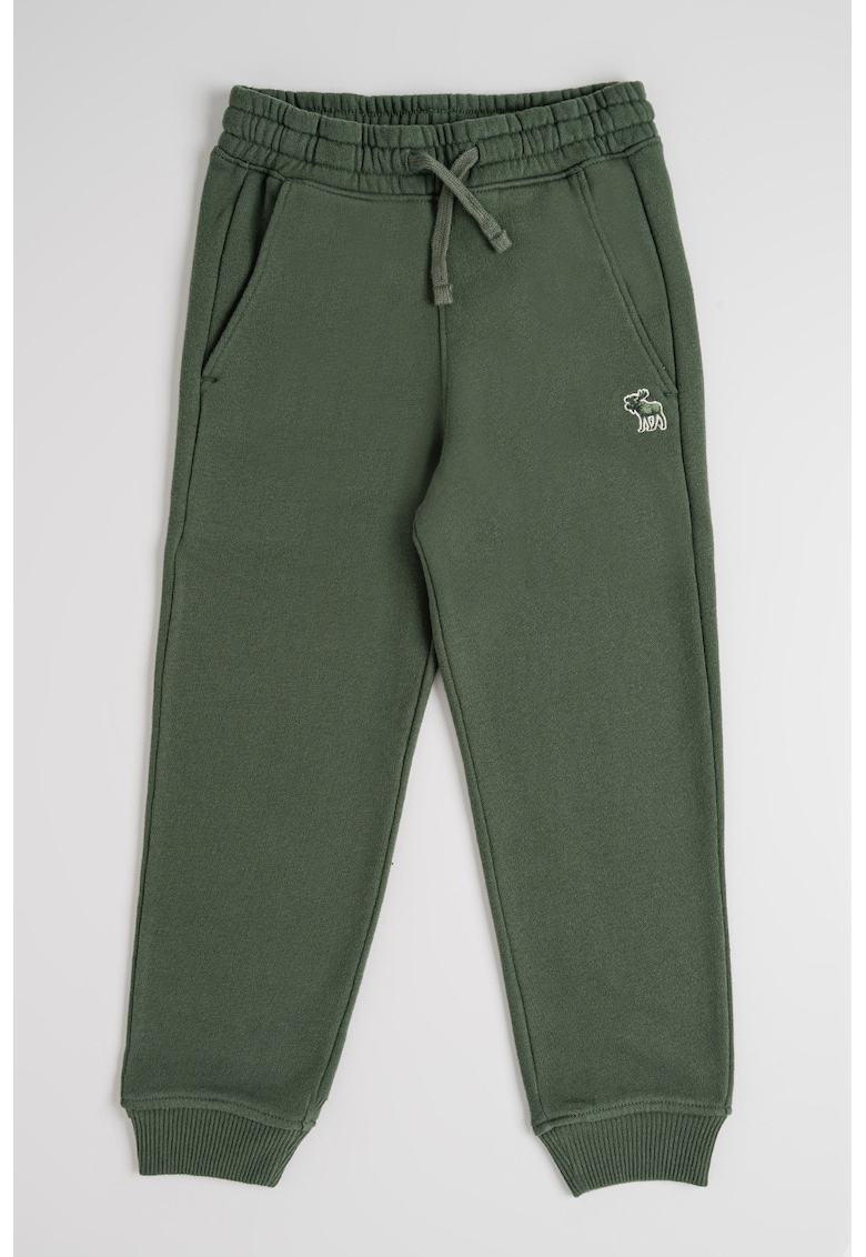 Pantaloni de trening cu talie elastica si ajustabila - Verde inchis