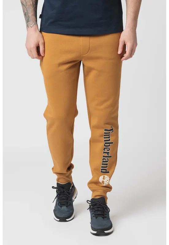 Pantaloni de trening cu talie medie si snur de ajustare in talie - Caramel