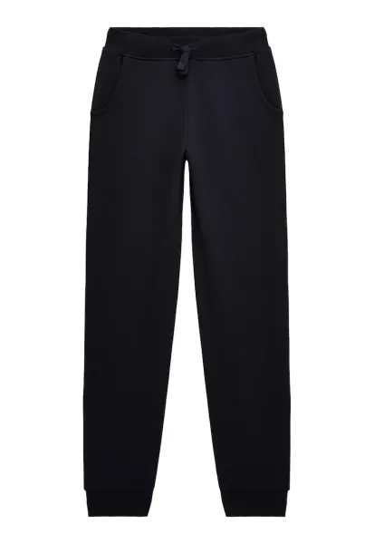 Pantaloni de trening de bumbac talie ajustabila - Albastru inchis/Bleumarin