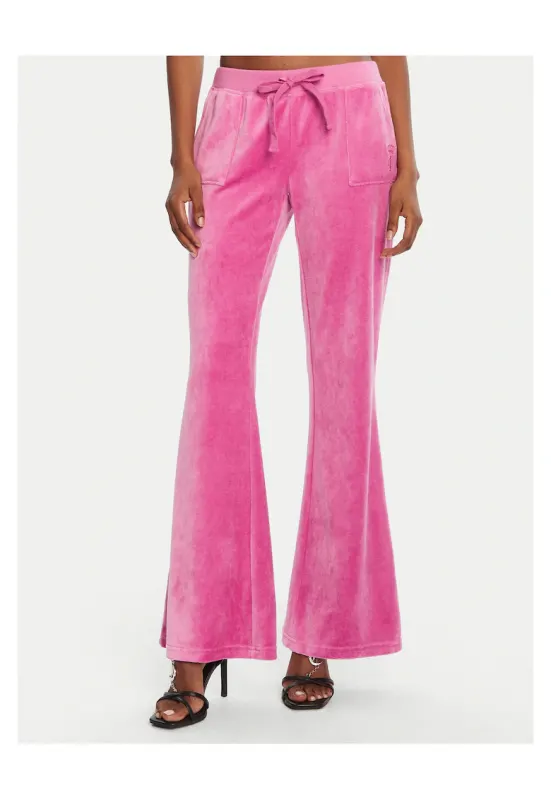 Pantaloni de trening de dama roz - evazati -