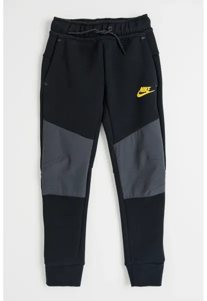 Pantaloni de trening din amestec de bumbac cu buzunar cu fermoar - Negru/Gri inchis