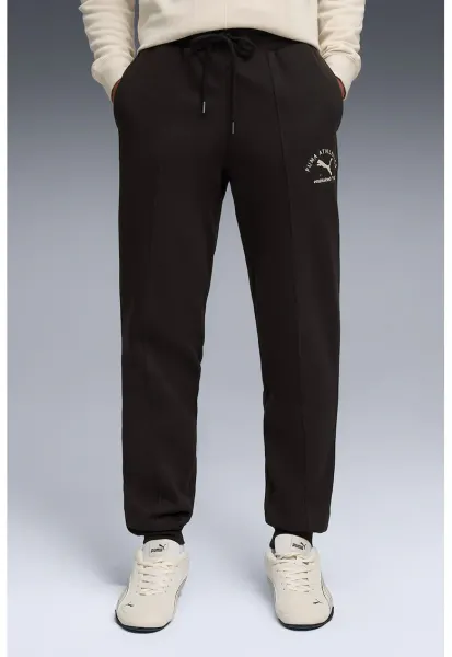 Pantaloni de trening din amestec de bumbac cu buzunare laterale - Negru