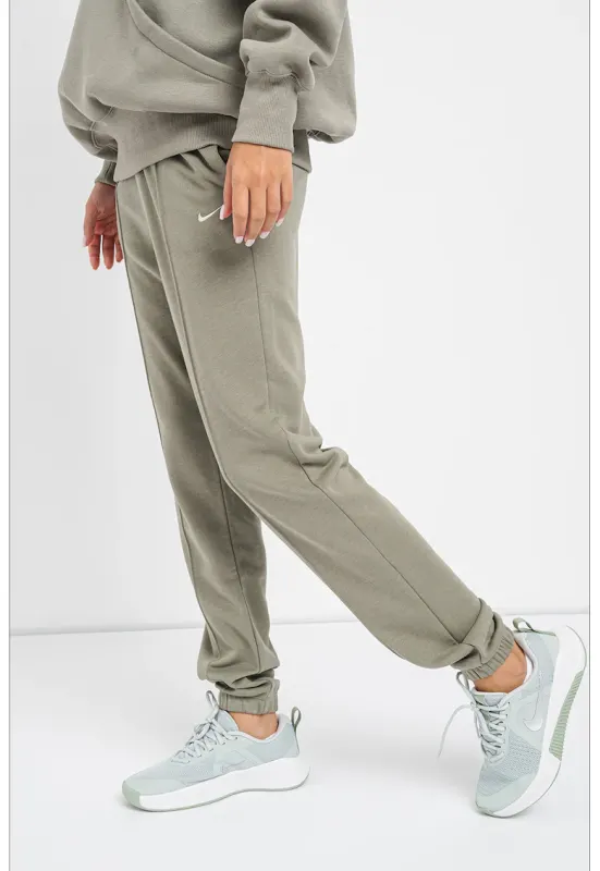 Pantaloni de trening din amestec de bumbac cu buzunzare laterale - Verde sparanghel