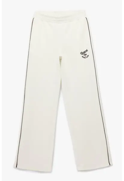 Pantaloni de trening din amestec de bumbac cu croiala ampla - Negru/Alb murdar