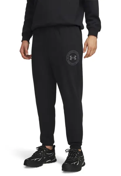 Pantaloni de trening din amestec de bumbac cu croiala conica Rival - Negru
