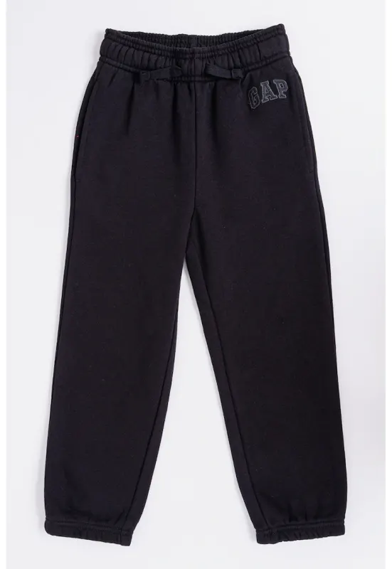 Pantaloni de trening din amestec de bumbac cu snur in talie - Negru stins