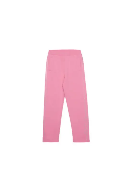 Pantaloni de trening din bumbac cu aplicatie logo din strasuri