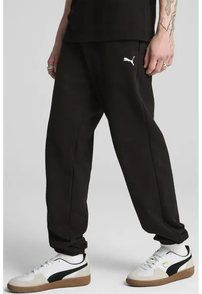 Pantaloni de trening din bumbac cu croiala relaxed-fit - Negru
