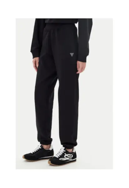 Pantaloni de trening din bumbac cu snur de ajustare si terminatii elastice