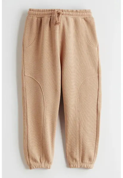 Pantaloni de trening din bumbac cu snur - Maro deschis