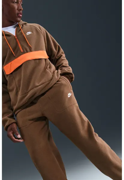 Pantaloni de trening din material fleece cu talie ajustabila Club - Caramel