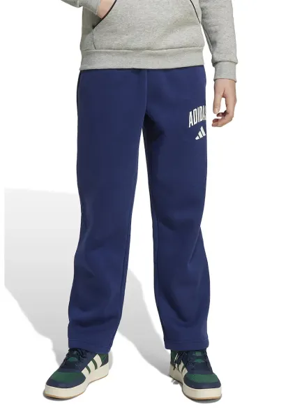 Pantaloni de trening drepti cu logo - Albastru inchis