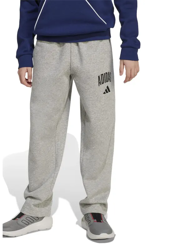 Pantaloni de trening drepti cu logo - Gri deschis melange